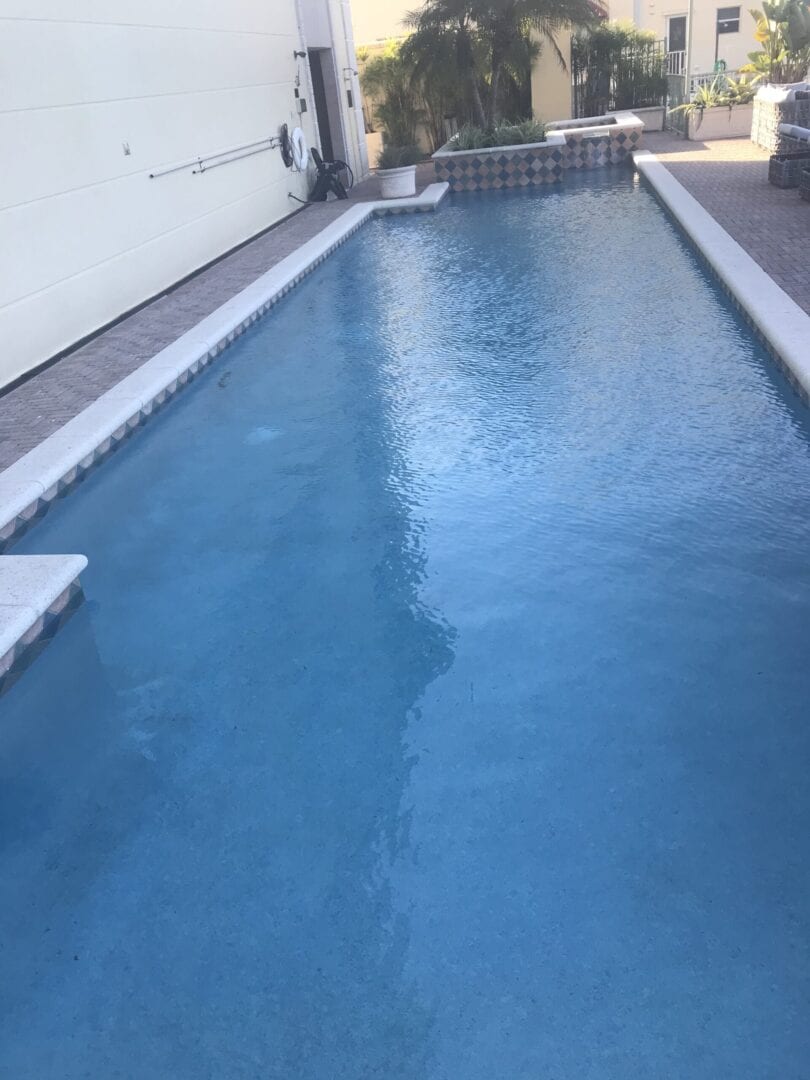 A narrow pool